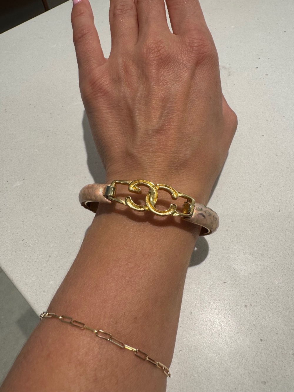 Made in Italy leather bangle clasp bracelet